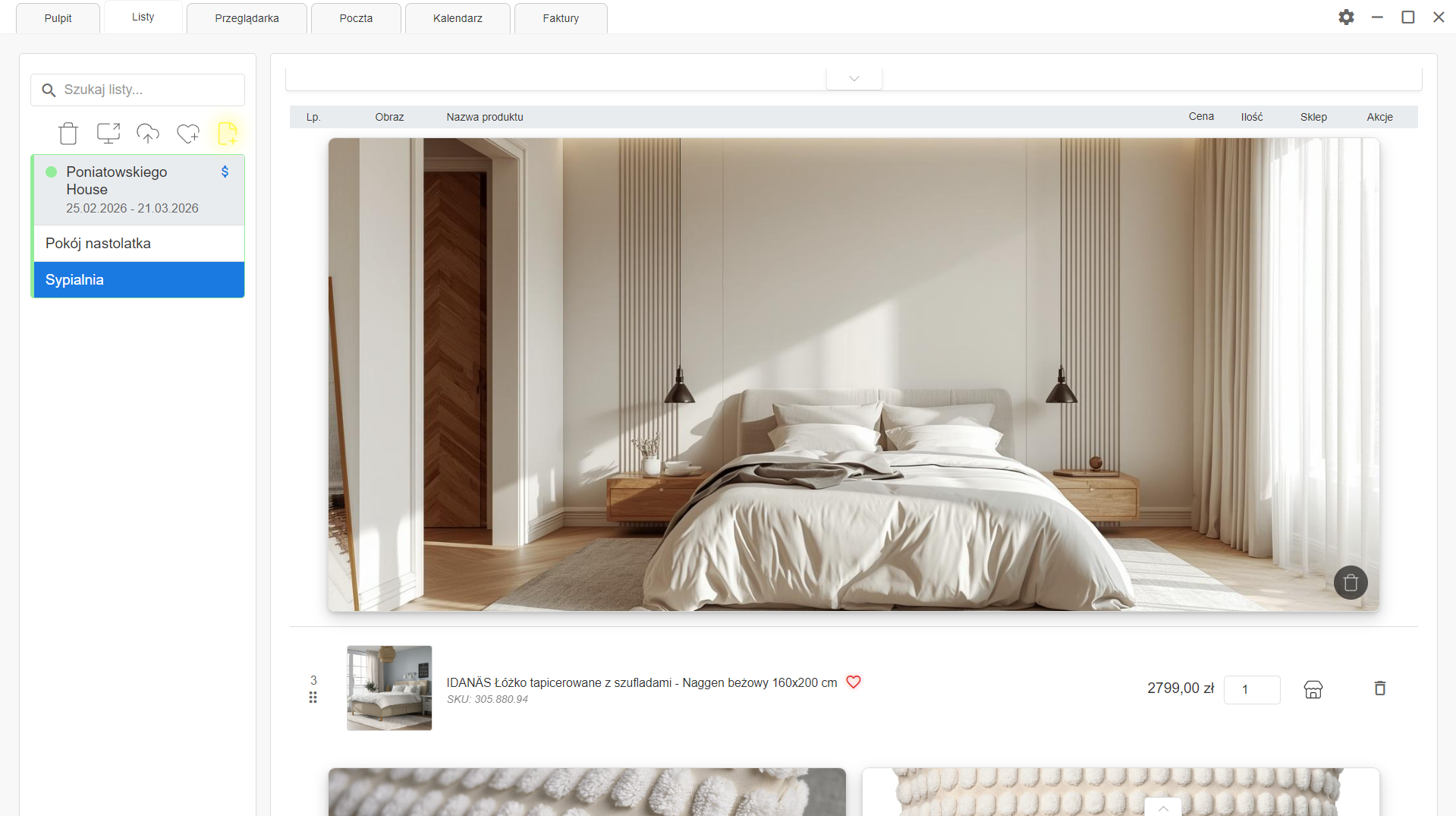 Specly - Opcje edycji, komentowania i zatwierdzania produktów na liście kosztorysowej